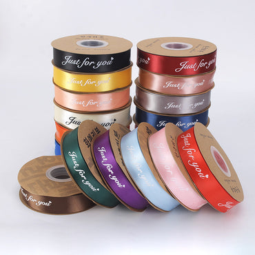 【Just for you】2.5CM Flower Ribbon Flower Packing Materials Cake Baking Ribbon New Ribbon,40Yards