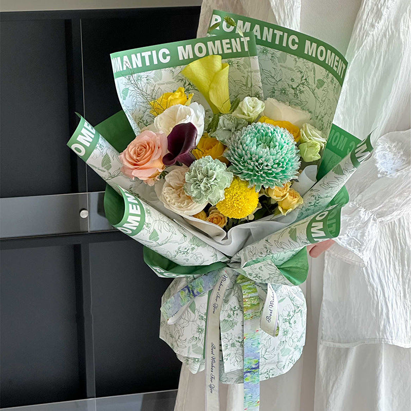 Valentine’s Day Bouquet Gift Wrapping Paper – Waterproof Flower Paper – 20 Sheets