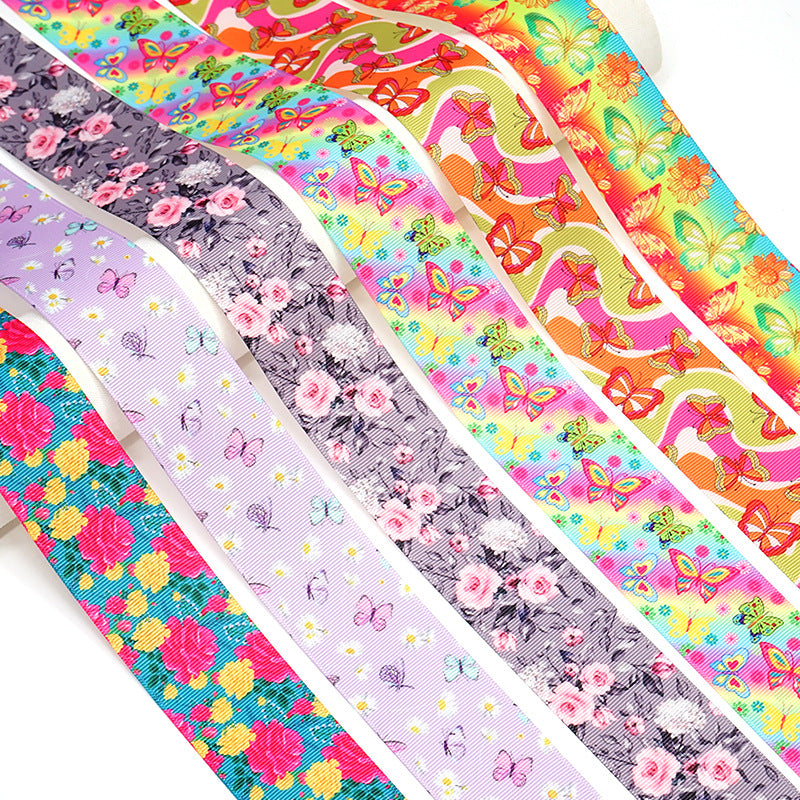 Heat Transfer Webbing Ribbon Flower.