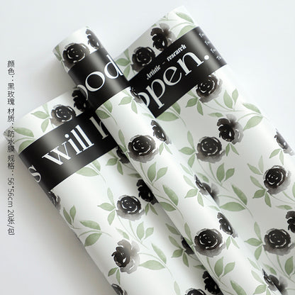 Rose Garden Flower Wrapping Paper – Waterproof Bouquet Paper – 20 Sheets