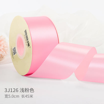 5cm silk fabric strip handmade rose ribbon diy gift box packaging ribbon,50 yards