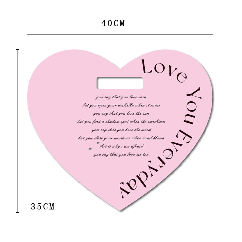 Valentine's Day new romantic heart-shaped handheld design single box florist packaging