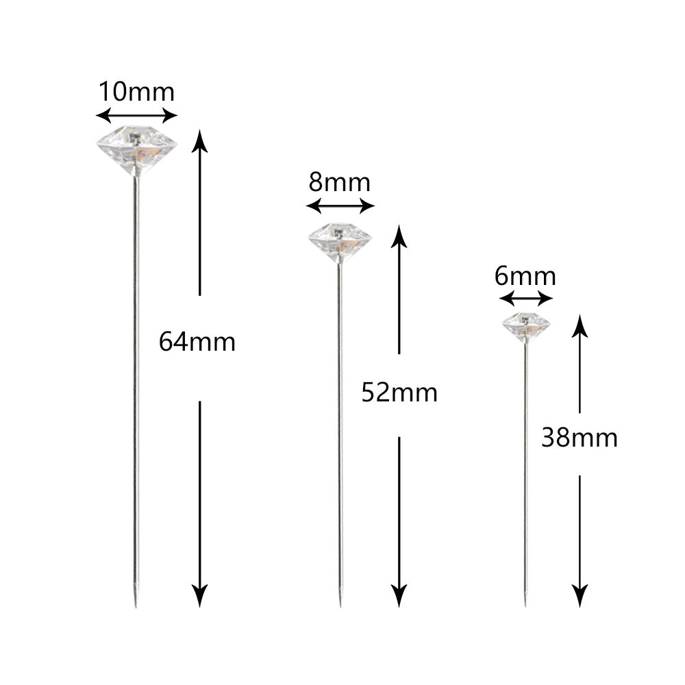 Clear Acrylic Diamond Pin – Hair, Veil & Bouquet Fixing Pin for Accessories