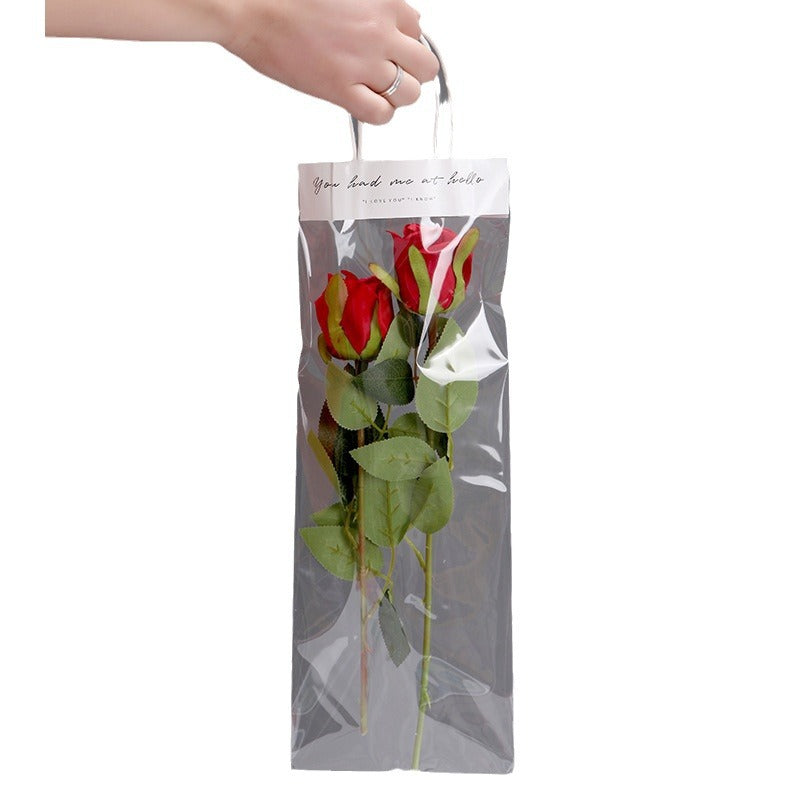 Transparent handbag flower bag floral packaging bouquet bag opp single bag