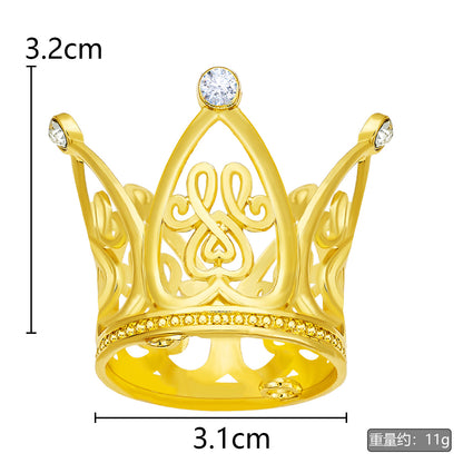 Mini Alloy Crown Cake Topper with Heart