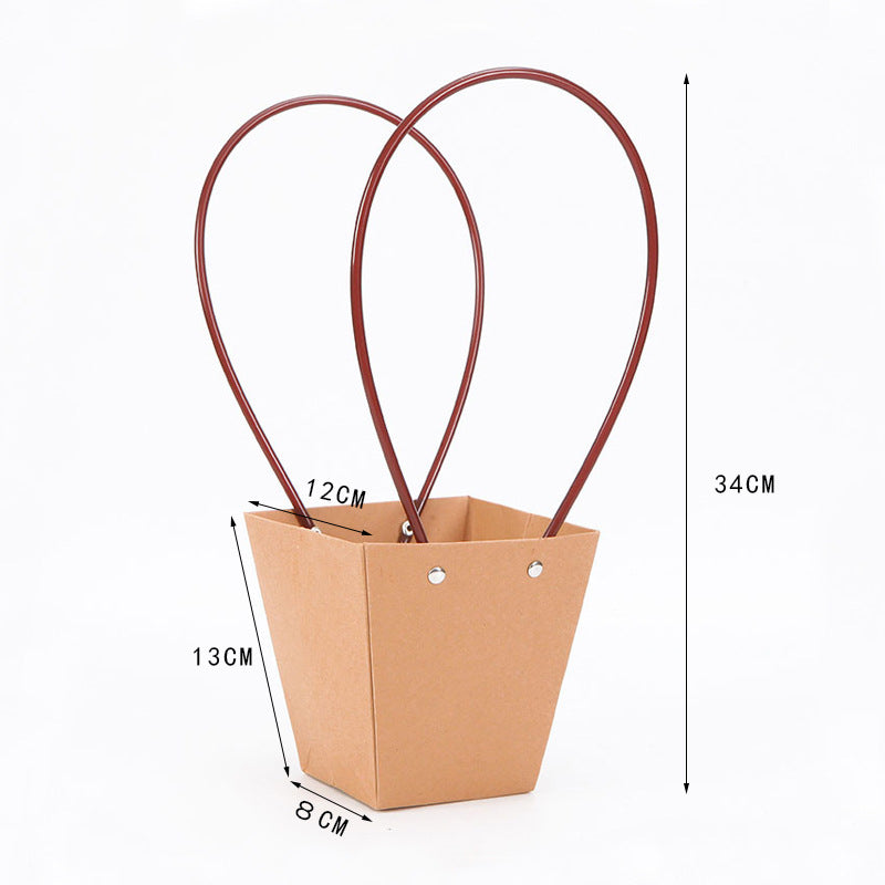 Waterproof kraft paper handheld flower bag Valentine's Day bouquet box