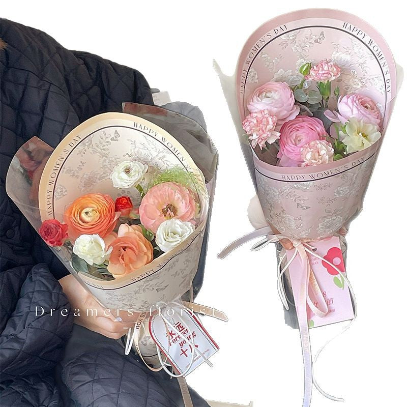 Vintage Floral Bouquet Wrapping Paper – 15 Sheets