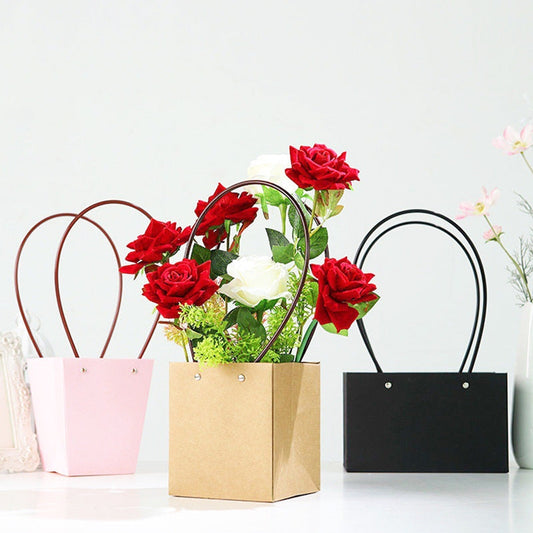 Waterproof kraft paper handheld flower bag Valentine's Day bouquet box