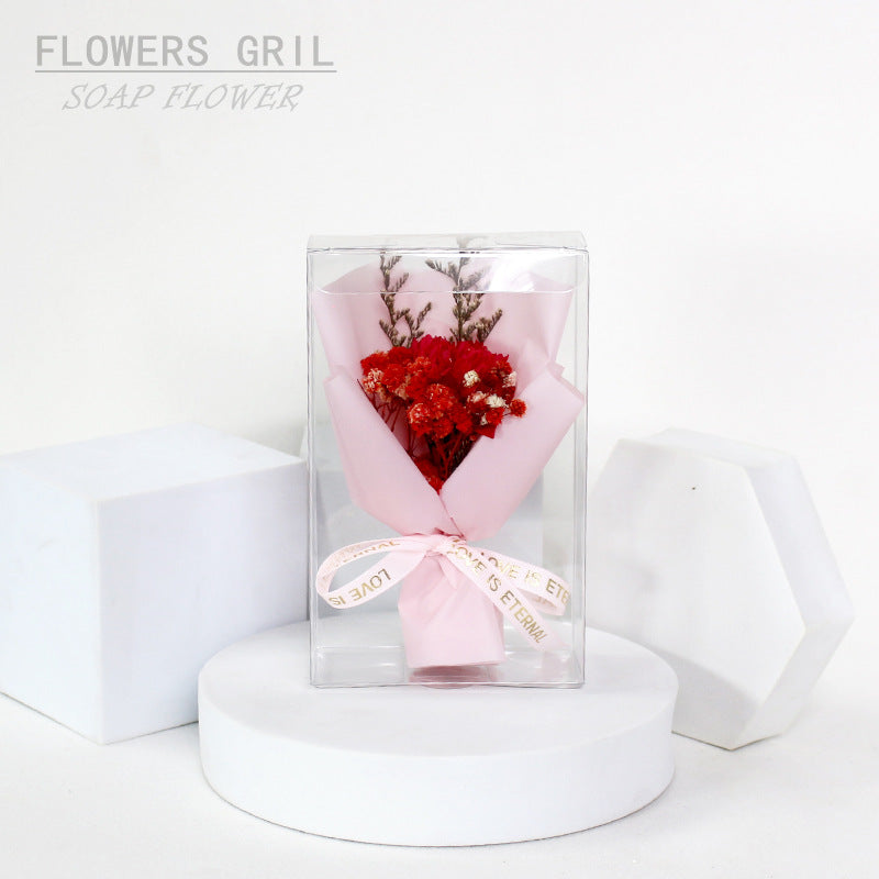 Valentine's Day Creative Bouquet Transparent Gift Box Teacher's Day Forever Carnation Flower Soap Flower