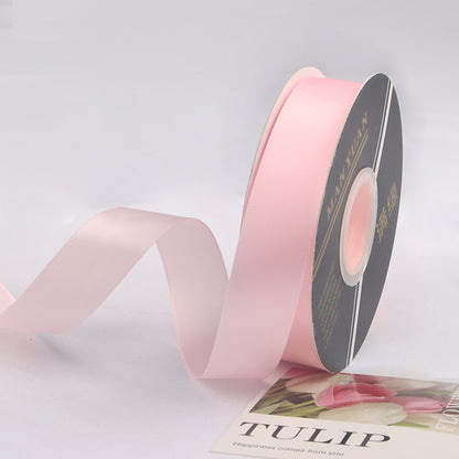 2.5cm 40/100yards Solid Color Polyester Ribbon Flower Bouquet Packaging Solid Color Ribbon Cake Ribbon