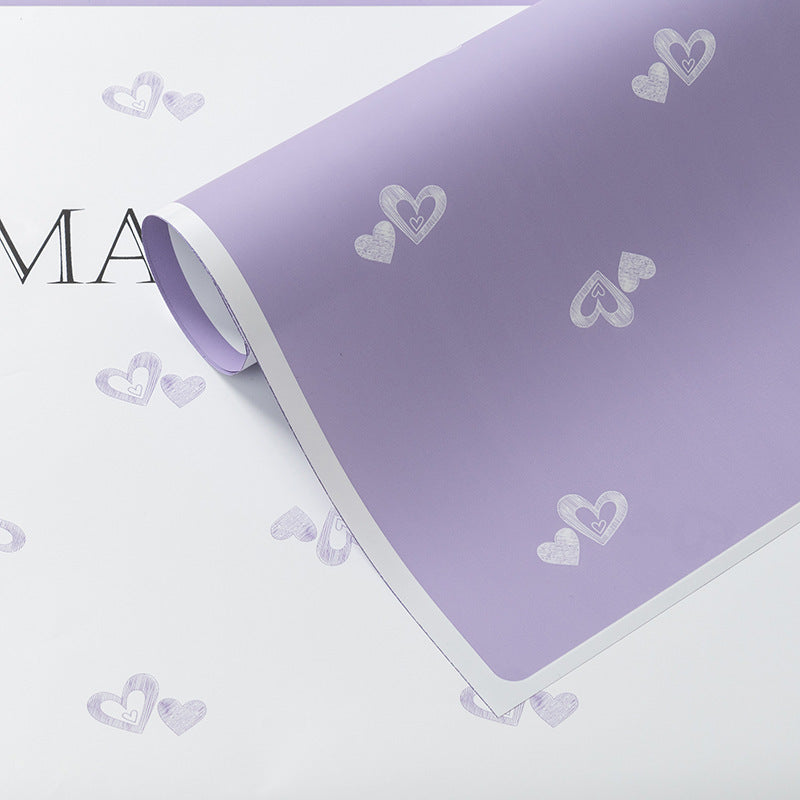 Valentine’s Day Heart Flower Wrapping Paper – Double-Sided Bouquet Paper – 20 Sheets