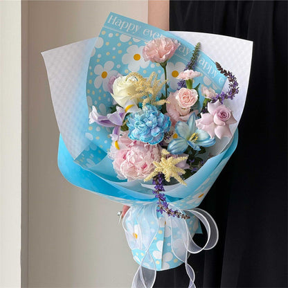 Korean-Style Flower Wrapping Paper – Rose Bouquet Paper – 20 Sheets