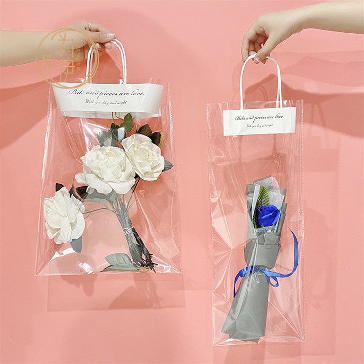 Transparent handbag flower bag floral packaging bouquet bag opp single bag