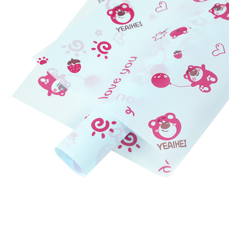 Strawberry Bear Wrapping Paper Pack 20 (57x57cm).