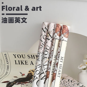 Elegant Vintage Art Paper with Oil Painting Floral Style,38*56cm