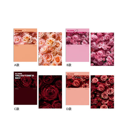 Valentine's Day lover rose series wrapping paper kraft paper bouquet wrapping paper,35*50cm-10 sheet