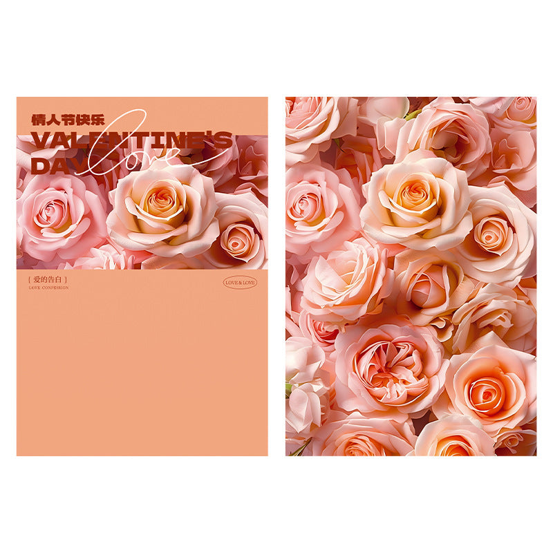 Valentine's Day lover rose series wrapping paper kraft paper bouquet wrapping paper,35*50cm-10 sheet