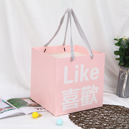 Fashion Flower Tote Bags Flower Bouquet Packaging Bags,2pcs