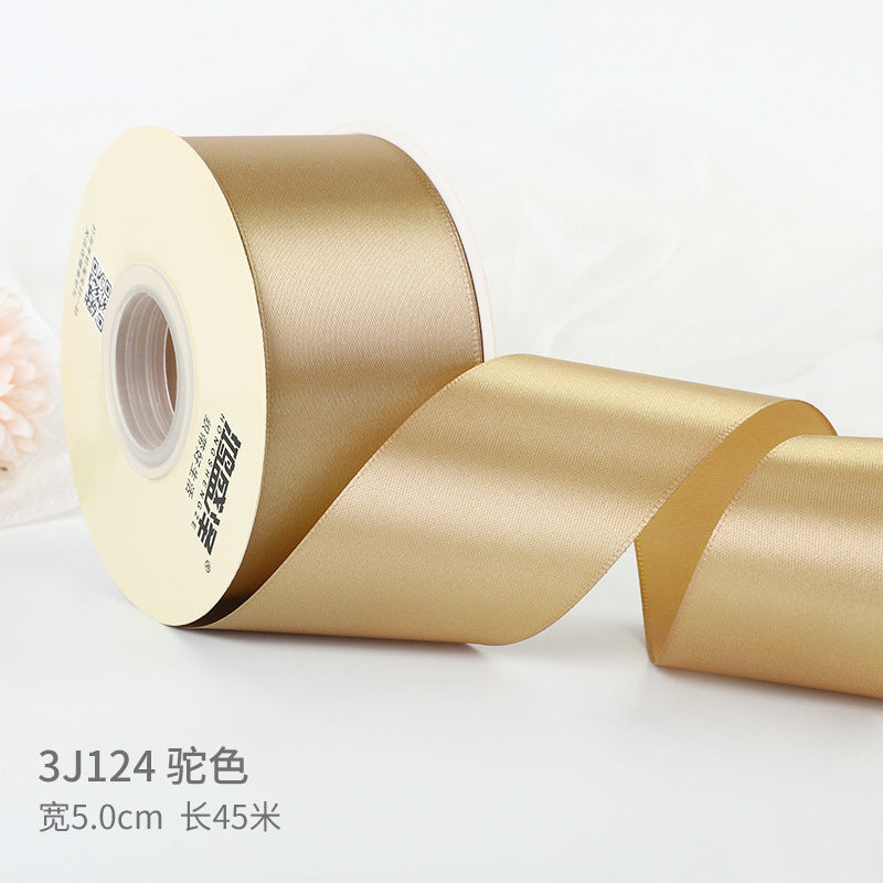 5cm silk fabric strip handmade rose ribbon diy gift box packaging ribbon,50 yards