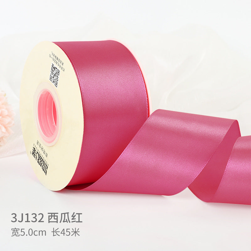 5cm silk fabric strip handmade rose ribbon diy gift box packaging ribbon,50 yards