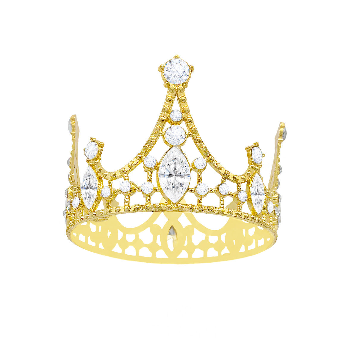 Gold Alloy Crown Cake Topper – Princess Birthday Party Decoration