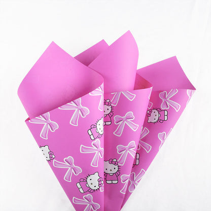 Hello Kitty Cat Bow Flower Wrapping Paper – 20 Sheets
