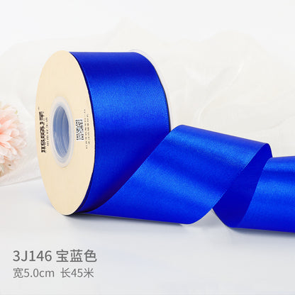 5cm silk fabric strip handmade rose ribbon diy gift box packaging ribbon,50 yards