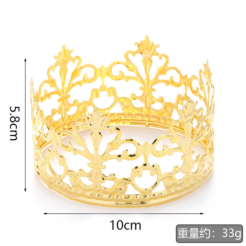 Gold Alloy Crown Cake Topper – Princess Birthday Party Decoration