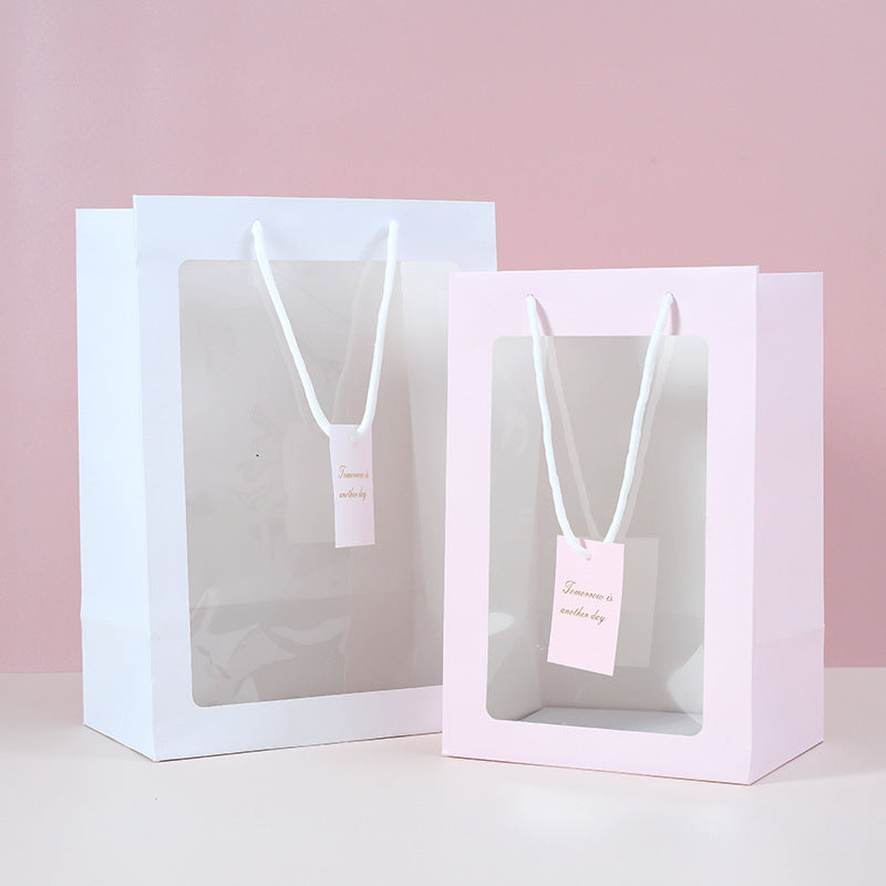 Transparent Window Bags Gift Gift Boxes Flower Bouquet Packaging Bags