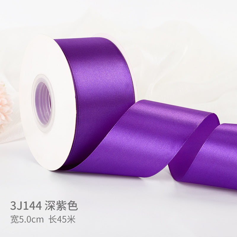 5cm silk fabric strip handmade rose ribbon diy gift box packaging ribbon,50 yards