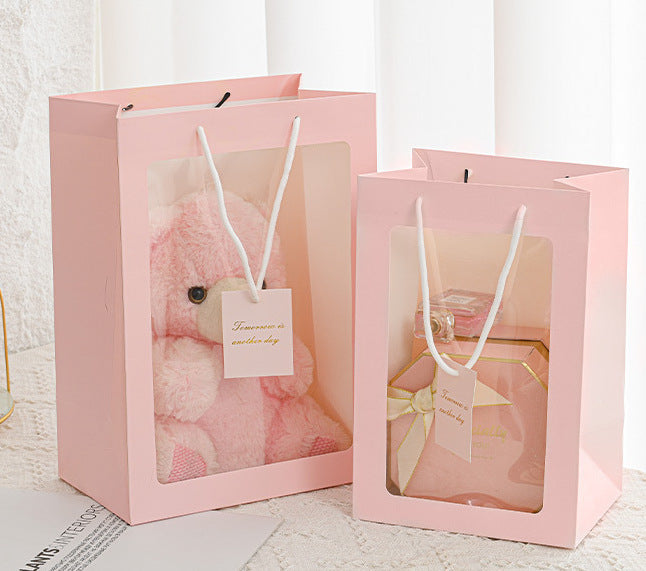 Transparent Window Bags Gift Gift Boxes Flower Bouquet Packaging Bags