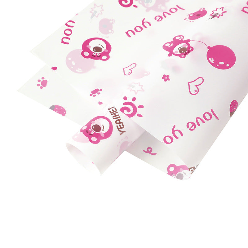 Strawberry Bear Wrapping Paper Pack 20 (57x57cm).