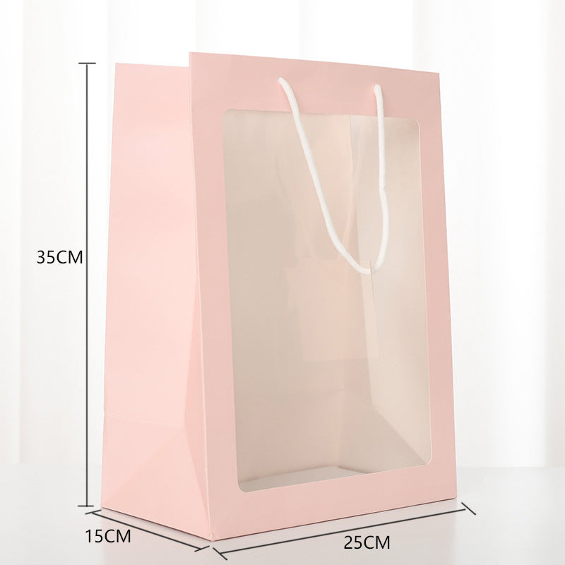 Transparent Window Bags Gift Gift Boxes Flower Bouquet Packaging Bags