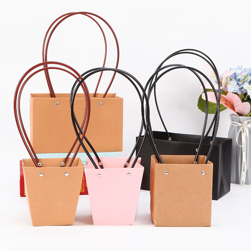 Waterproof kraft paper handheld flower bag Valentine's Day bouquet box