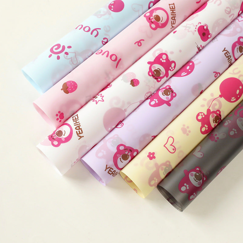 Strawberry Bear Wrapping Paper Pack 20 (57x57cm).