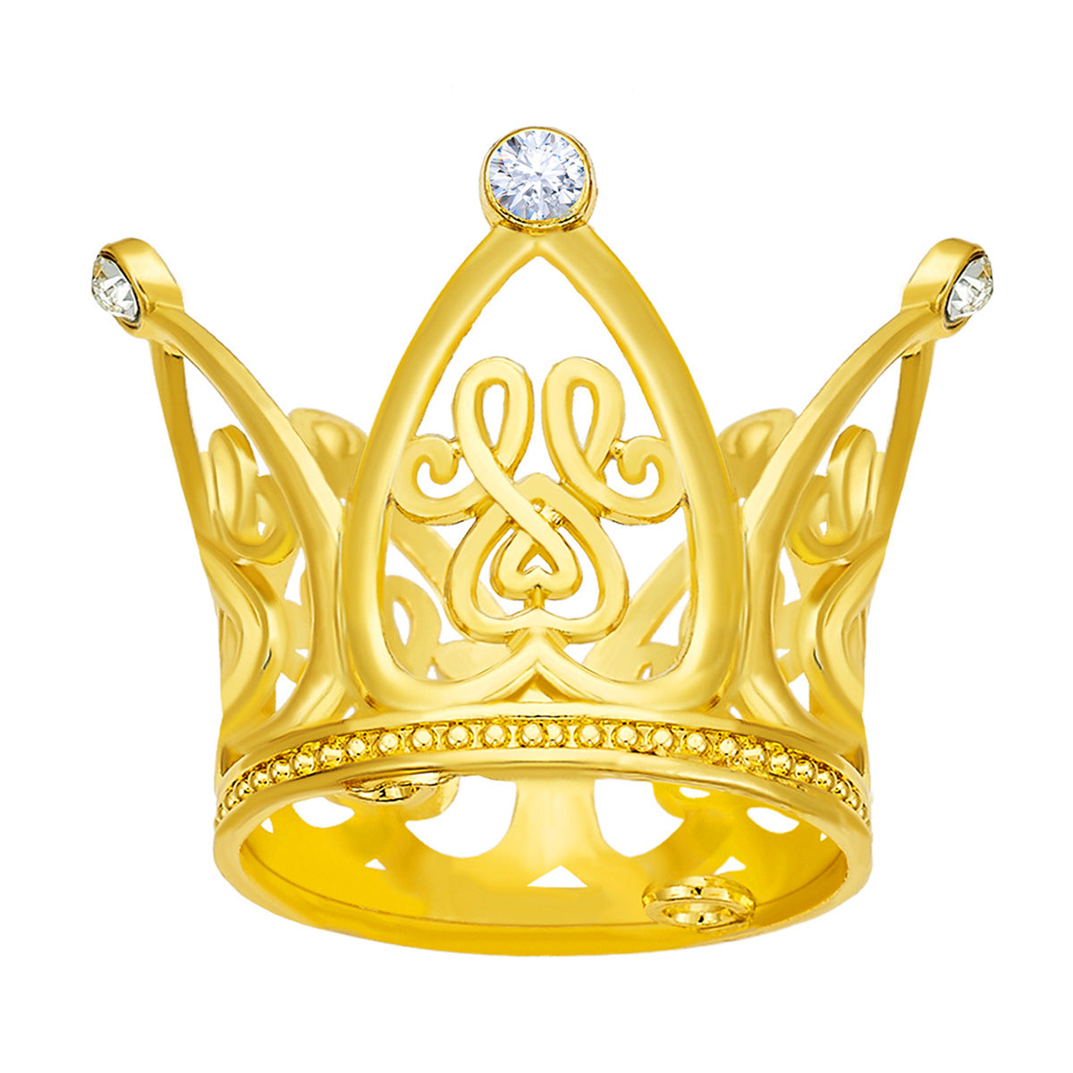 Mini Alloy Crown Cake Topper with Heart