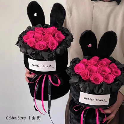 Rabbit Velvet Cloth Roses Bouquet Rabbit Ears Flower Bouquet Packaging