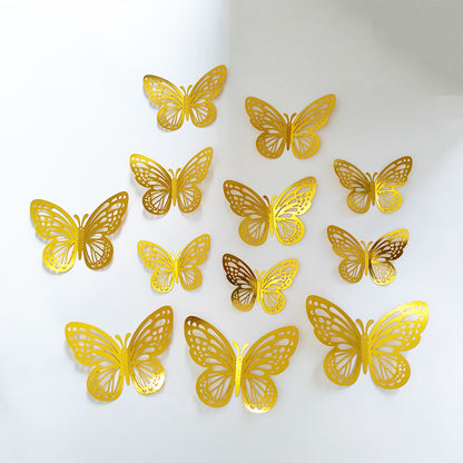 3D Hollowed Out Gold Butterfly Bouquet Decorative Gift Accessories