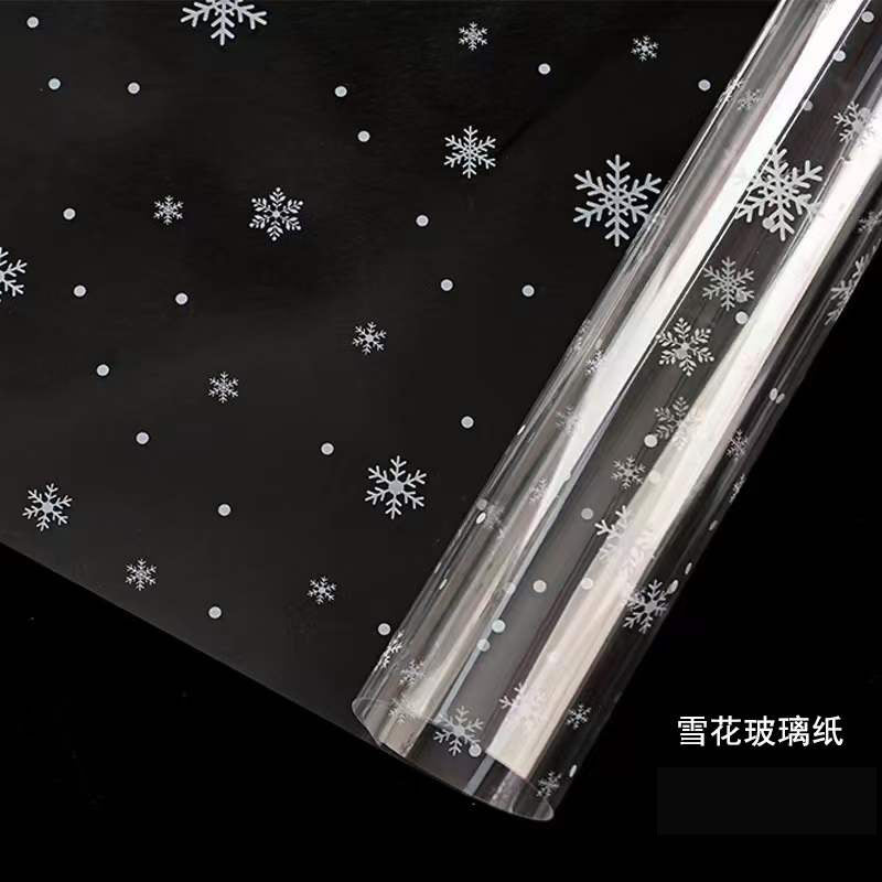 Transparent snowflake cellophane Flower wrapping paper