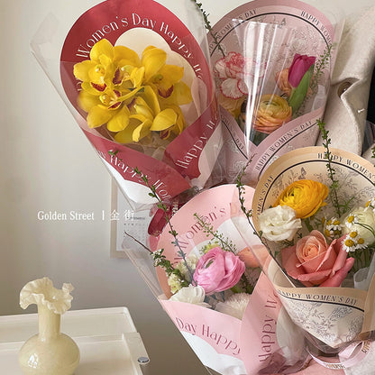 Vintage Floral Bouquet Wrapping Paper – 15 Sheets