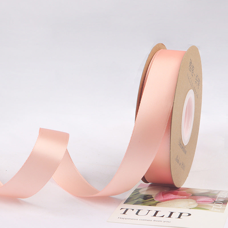 2.5cm 40/100yards Solid Color Polyester Ribbon Flower Bouquet Packaging Solid Color Ribbon Cake Ribbon