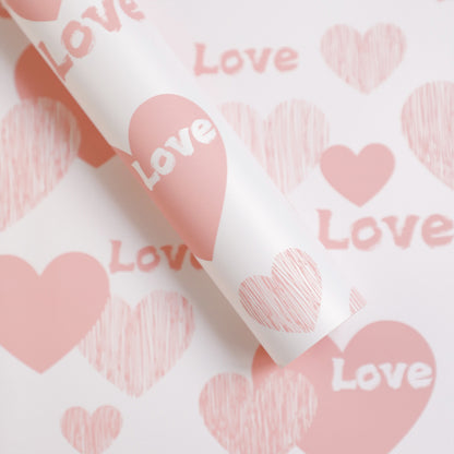 Rose Bouquet Flower Wrapping Paper – “Love in Heart” Thick Waterproof Paper – 20 Sheets