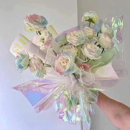 Flower wrapping paper illusion film cellophane waterproof