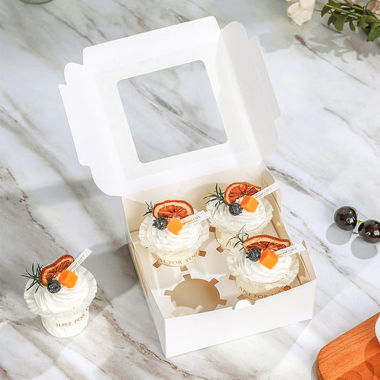 Cupcake Boxes with Holders, 10 pcs Cupcake Carrier with Handle Insert Display Window