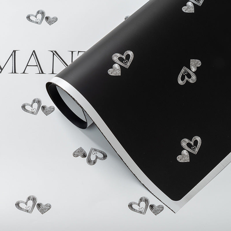 Valentine’s Day Heart Flower Wrapping Paper – Double-Sided Bouquet Paper – 20 Sheets