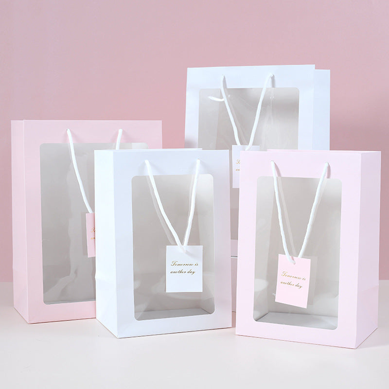 Transparent Window Bags Gift Gift Boxes Flower Bouquet Packaging Bags