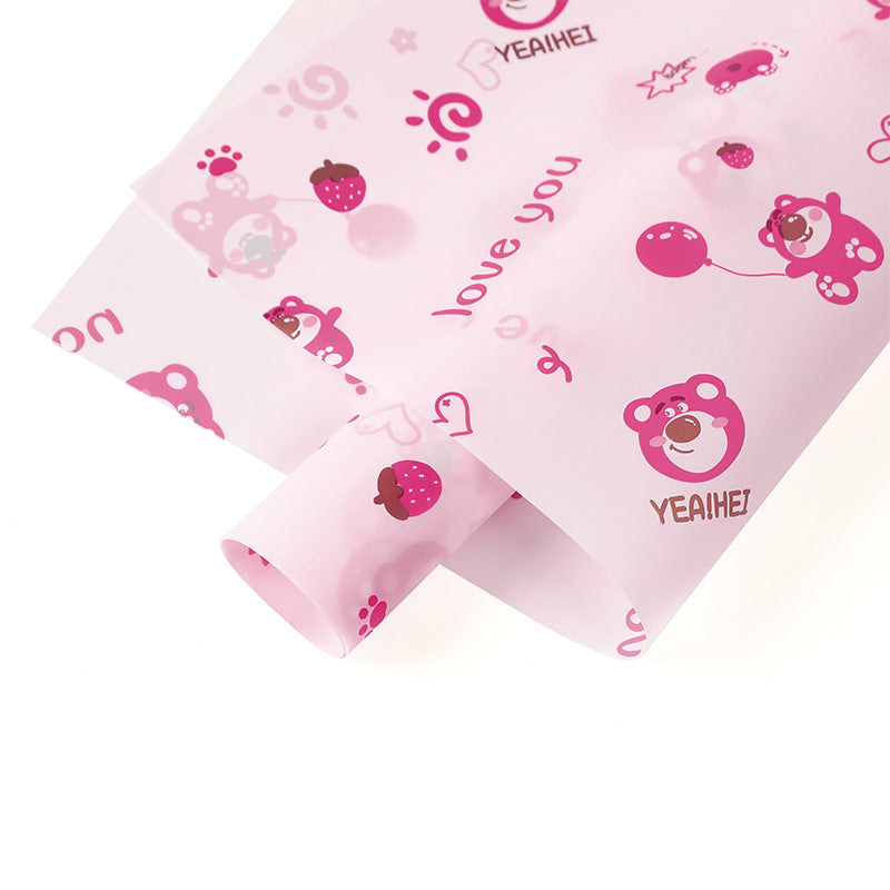 Strawberry Bear Wrapping Paper Pack 20 (57x57cm).