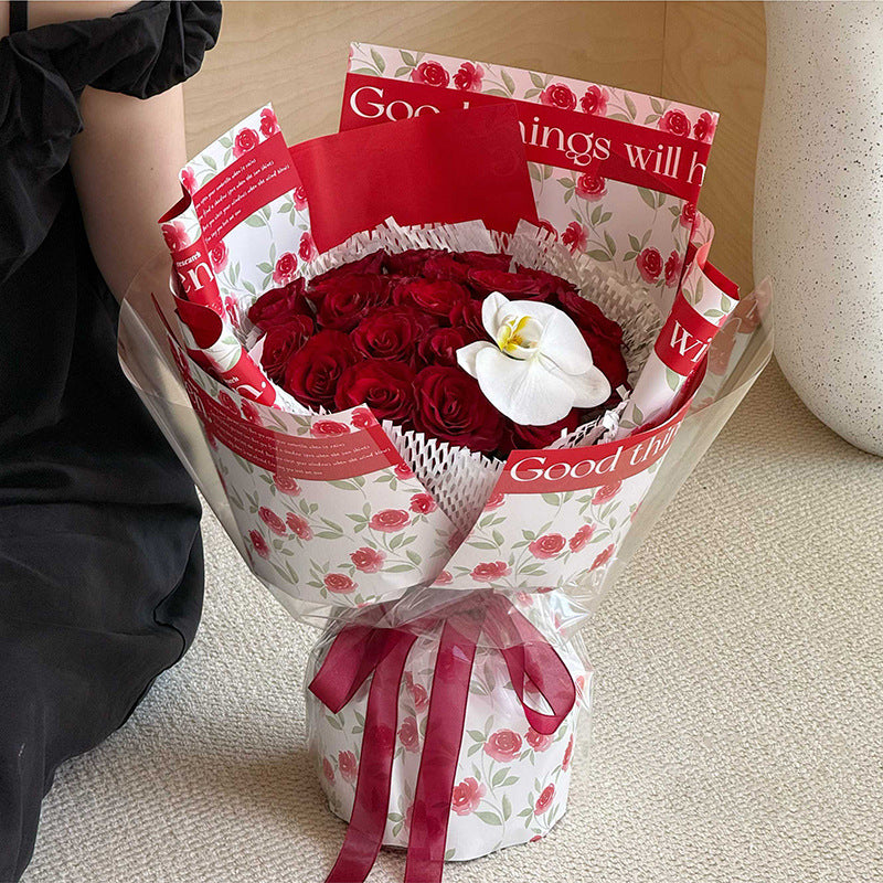 Rose Garden Flower Wrapping Paper – Waterproof Bouquet Paper – 20 Sheets