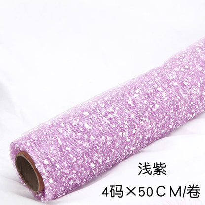 Flower Bouquet Floral Packing Materials Snowflake Styrofoam Saran Wrap 4 yards long Snow Dot Saran Wrap