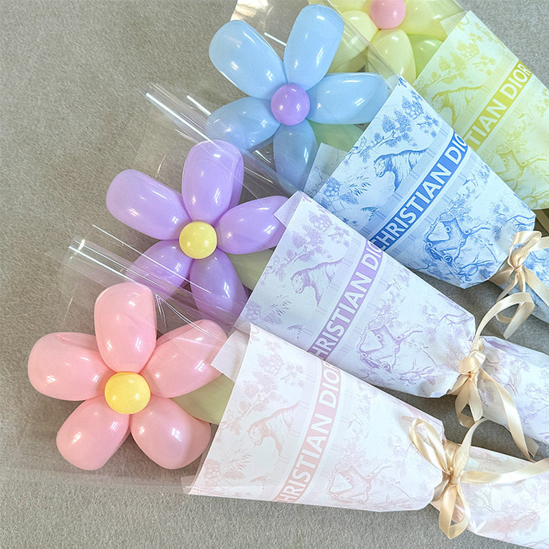 Printed Single Wrapping Paper Transparent Cellophane Flower Shop Floral Gift Flower Wrapping